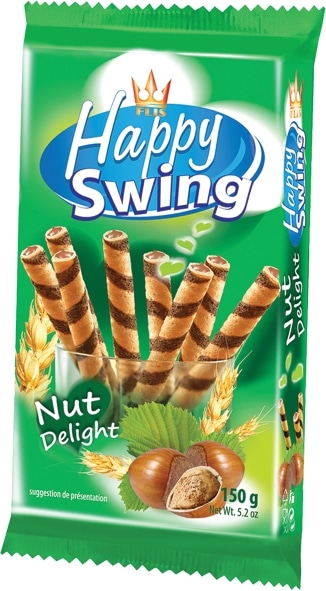 גליליות וופל במילוי קרם אגוזים 150 גרם FLIS