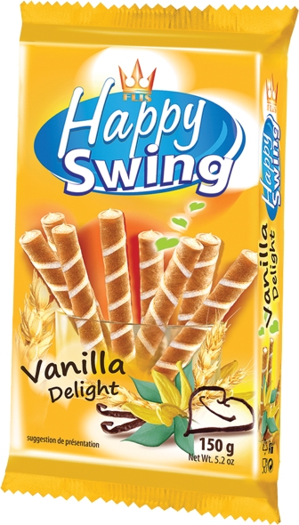 גליליות וופל במילוי קרם וניל 150 גרם FLIS